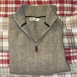 J Crew quarter zip sweater, men’s M light tan/gray